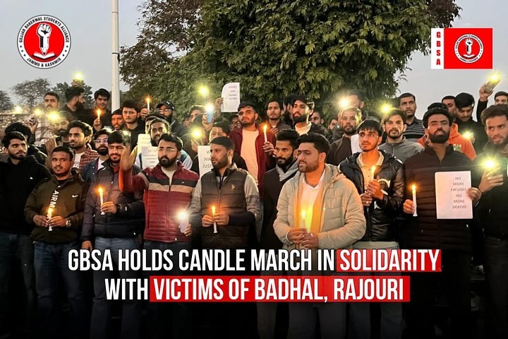 GBSA HOLDS CANDLE MARCH IN SOLIDARITY WITH VICTIMS OF BADHAL RAJOURI
        